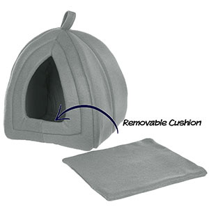PetMaker Igloo Pet Bed with Removable Cushion Pad, Grey