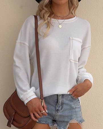 Drop shouder long sleeve top