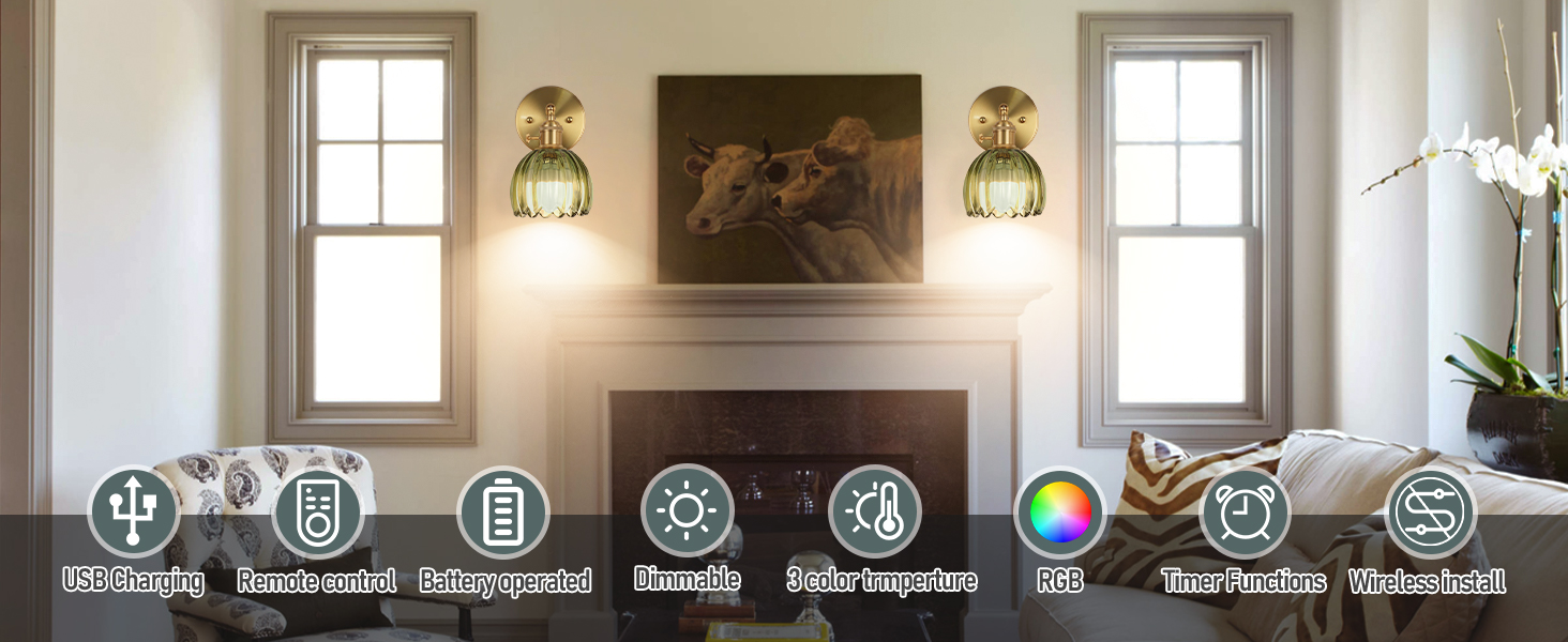 wireless rechargeable wall sconce