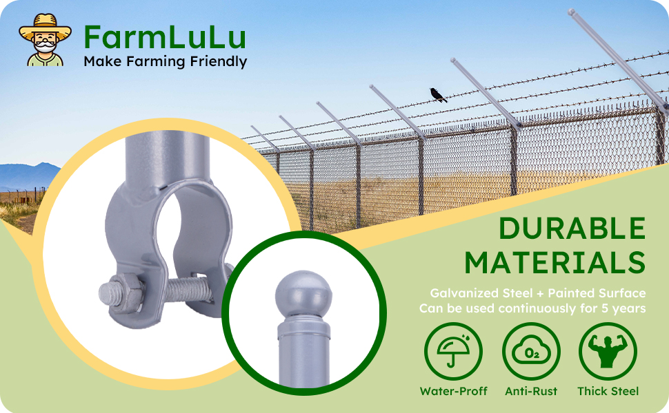 FarmLuLu 9 Pack Chain Link Fence Post Extender, 25" Fence Extension Height(13/8