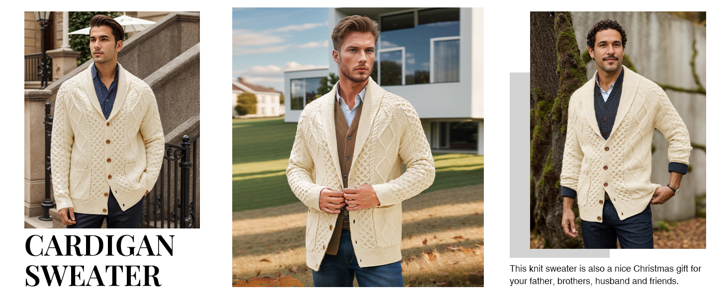 shawl collar sweater for men