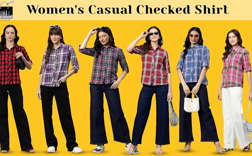 Stylish cotton Checked shirt for Women  SPN-MC368P