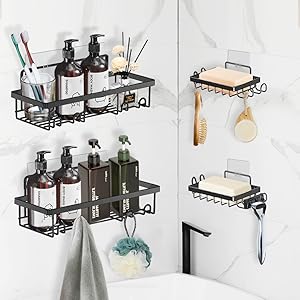 shower basket with hooks