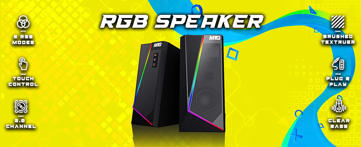 RGB Speakers boss sound quality sorround performance black raindbow desktop pc