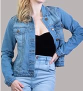 Jean Jacket Women - Long Sleeves Button Down Denim Jacket for Women Clothing in Regular Fit & Ove...