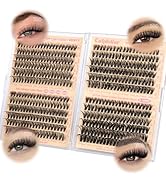 calphdiar Wispy Lash Clusters 30D+40D+50D+60D Individual Lashes 480PCS Eyelash Clusters Natural V...