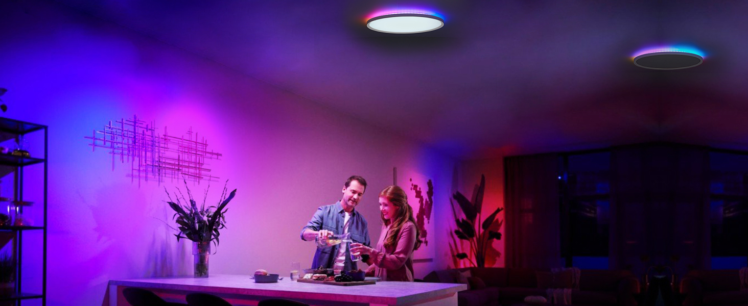 VocgoUU RGB Ceiling Light with Remote Flush Mount, 12 Inch Remote