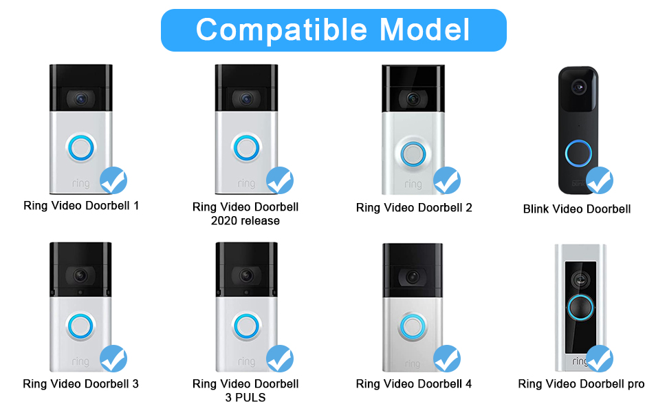 Adhesive doorbell mount Compatible with Video Doorbell 1/2/3/4, No