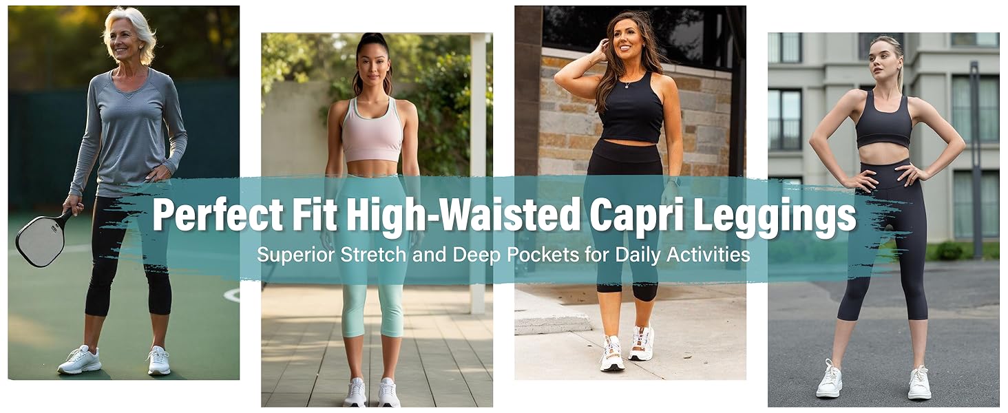 Leggings for Women - High Waisted Yoga Pants Black Leggings Women Full Length & Capri