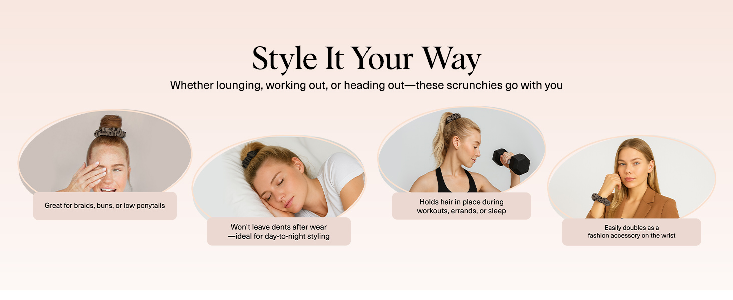 Kitsch Ultra Petite Satin Scrunchies for Women