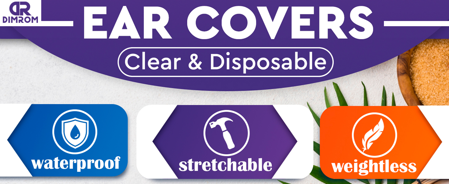 200 Pack Disposable Ear Covers for Shower Ear Protectors Waterproof Ear Covers
