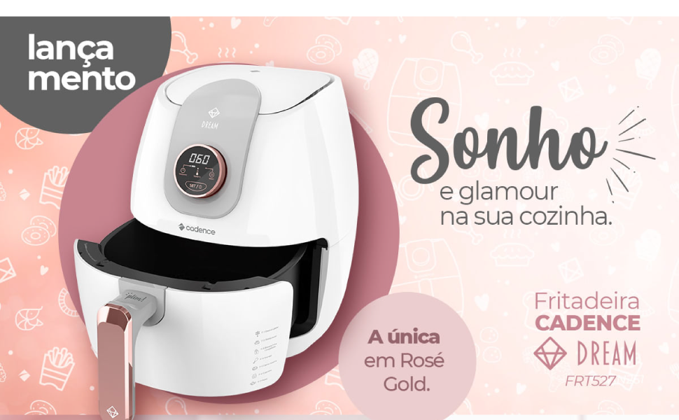 Fritadeira Sem Óleo 3L Cadence Dream Rosé Gold