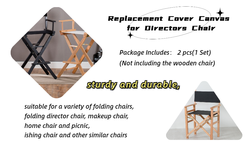 Director Chair Replacement Canvas Fabric Seat Cover Foldable Director’s Chair Cover
