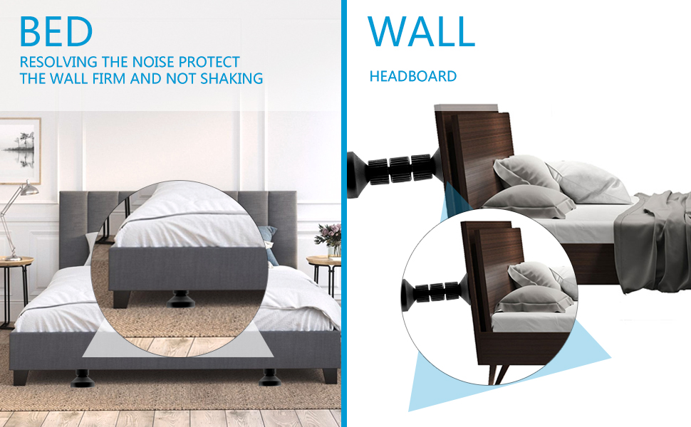 GROSAM Adjustable Threaded Bed Frame AntiShake Tool, Headboard Stoppers Fixer for