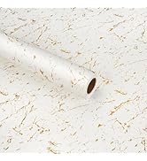 STICKEEP Gold and White Marble Contact Paper for Countertops Removable Peel and Stick Marble Wall...