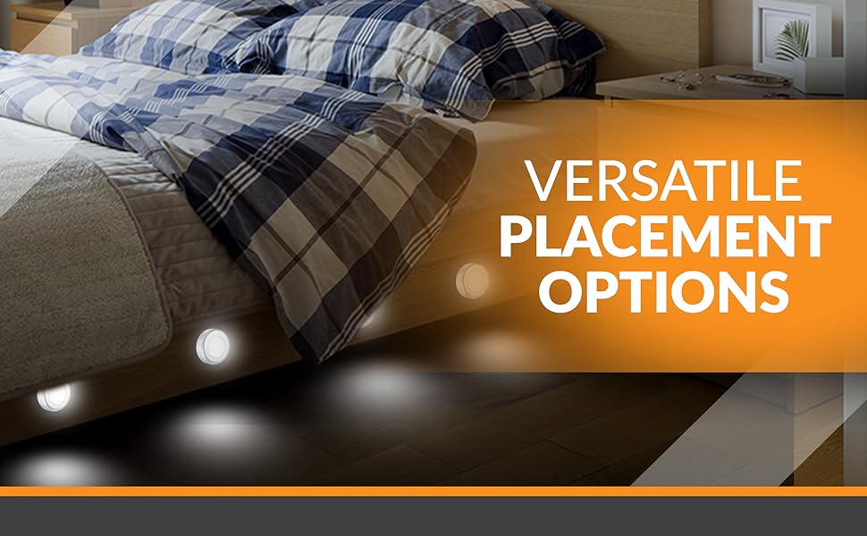 6pk Push LED Lights Battery Powered Small Stick on Led Lights Under