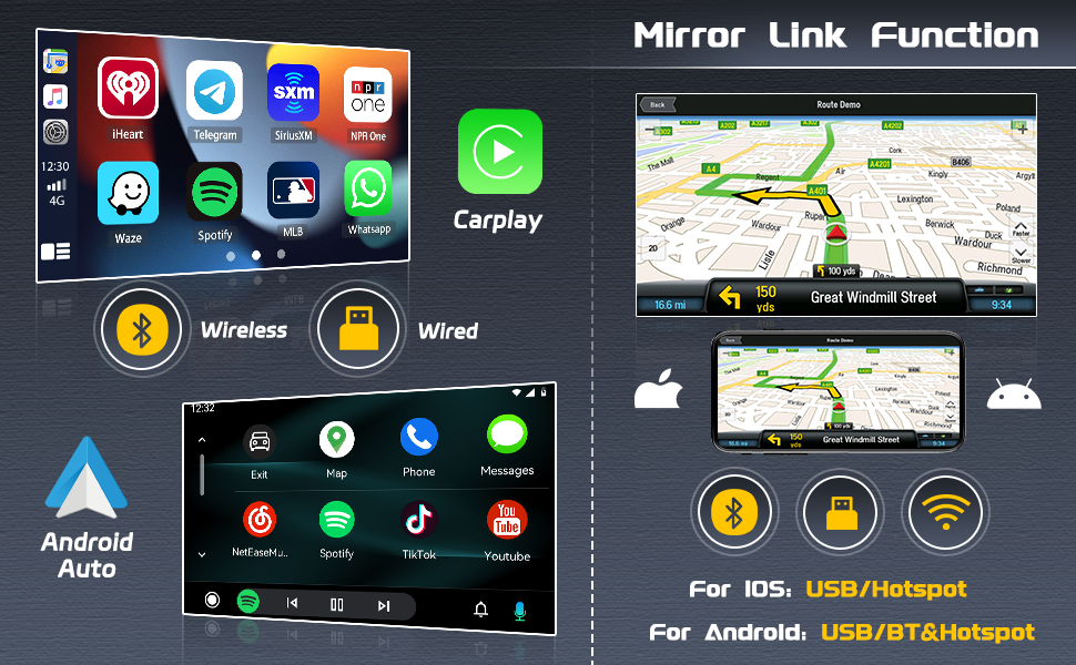 Roinvou 2+32G Android CarPlay Stereo for 20072015 Mazda