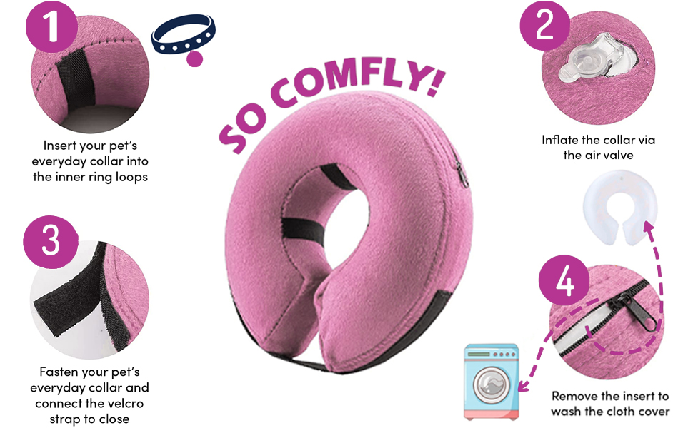 Inflatable Dog Collar with Quick Release and Adjustable Fit,This