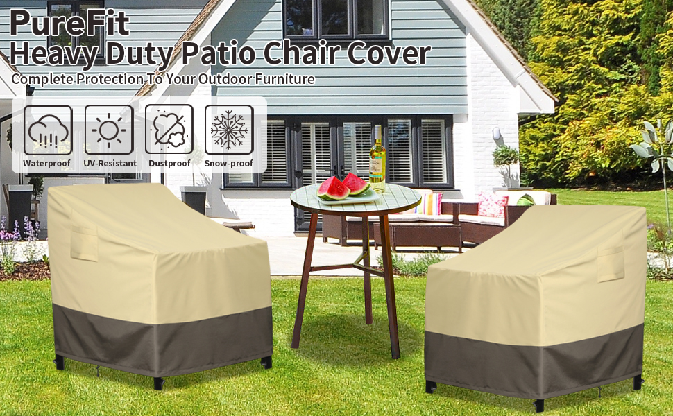 PureFit Outdoor Chair Covers Waterproof Patio Chair Cover