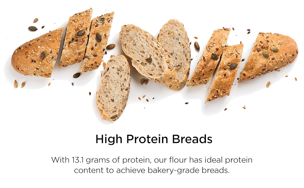 Raw Himalayas Strong Bread Flour (1 Kg), Unbleached High Protein