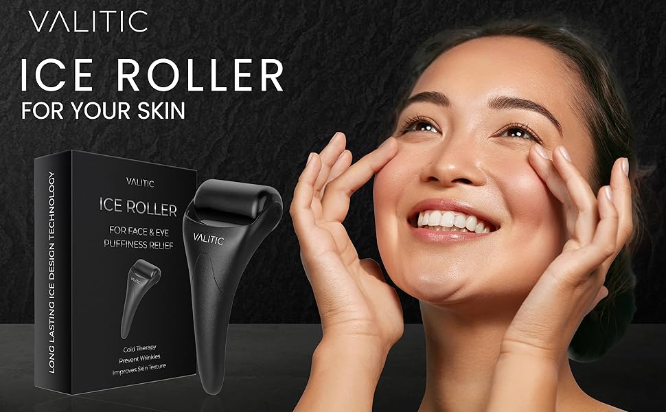VALITIC Ice Roller for Face & Eye Plus Extra Head Cold Facial Skincare Massager