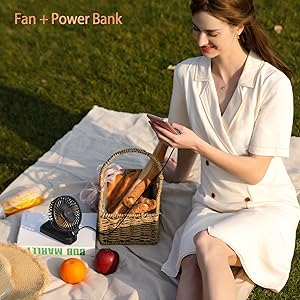 funme handheld fan usb desk fan 5000mah