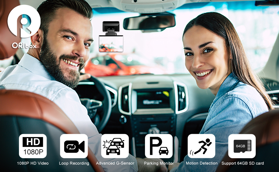 ORIbox Dash Cam Front Rear Camera 4K/2.5K Full HD Car Dashboard Recorder with 3.16