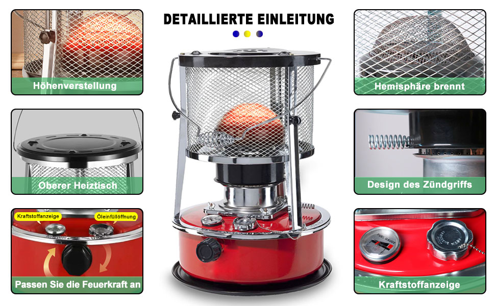 4.5 L kerosene heater, 2600W high power Kerosene Stove Heater，360