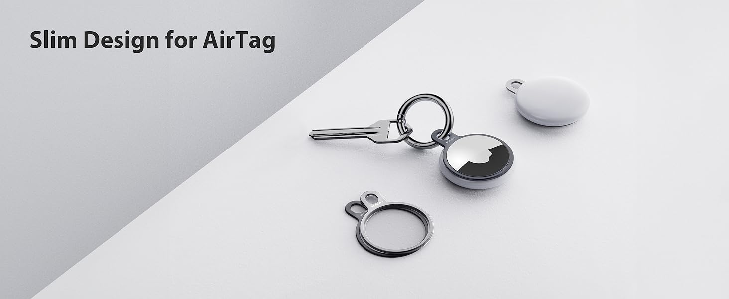 [2Pack] Stouchi AirTag Keyring Stainless Steel Air Tag Case Holder