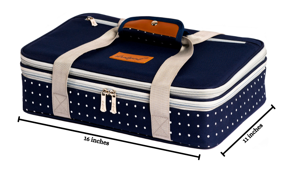 STRATPORT Insulated Casserole Carrier, Expandable Lasagna