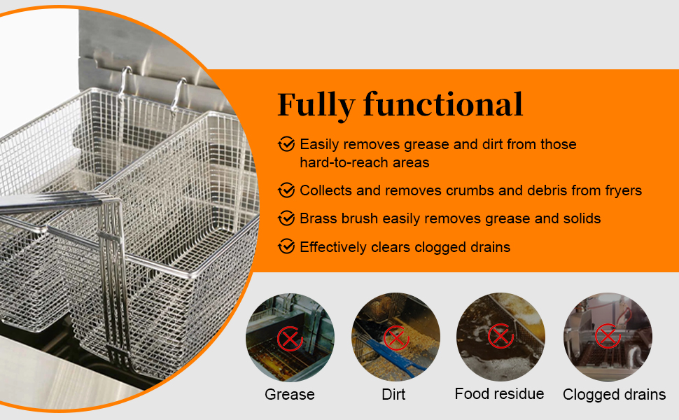 4IN1 Fryer Cleaning Tools, L Shaped Fryer Cleaning Brush