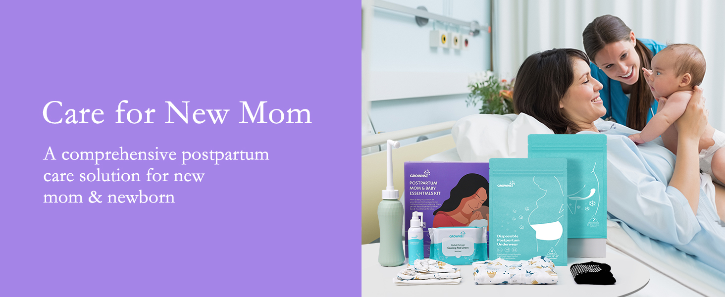 GROWNSY Postpartum Mom & Baby Essential Kits, Postpartum