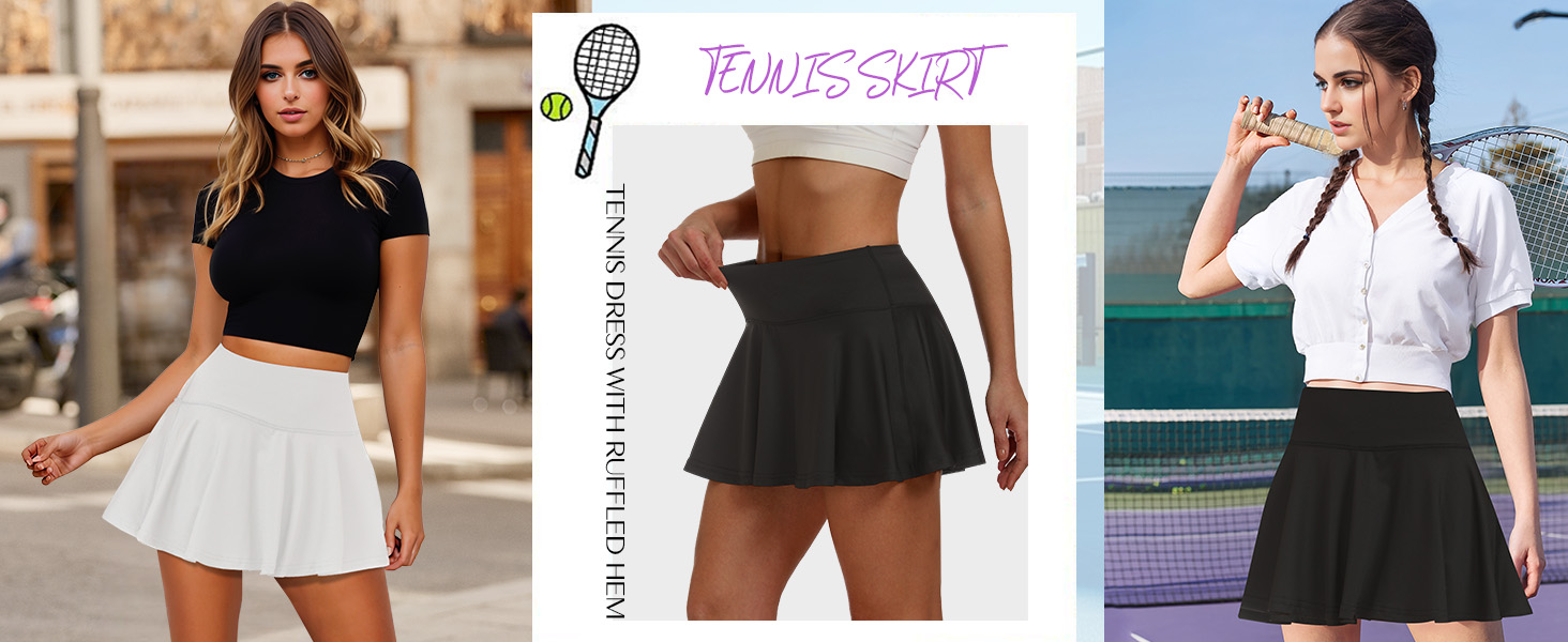 tennis skirt with shorts pleated golf for women high waisted dressy casual skorts with pocket