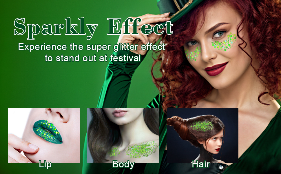 lime green face body glitter