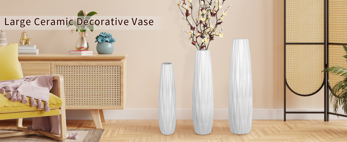 white floor vase