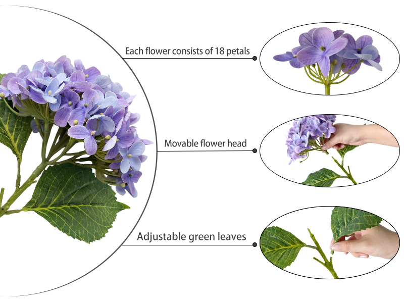 ☆hydrangea☆さま 専用です Amazon.com: ZYTUYO 4 Pcs Bright Purple Real Touch Hydrangea