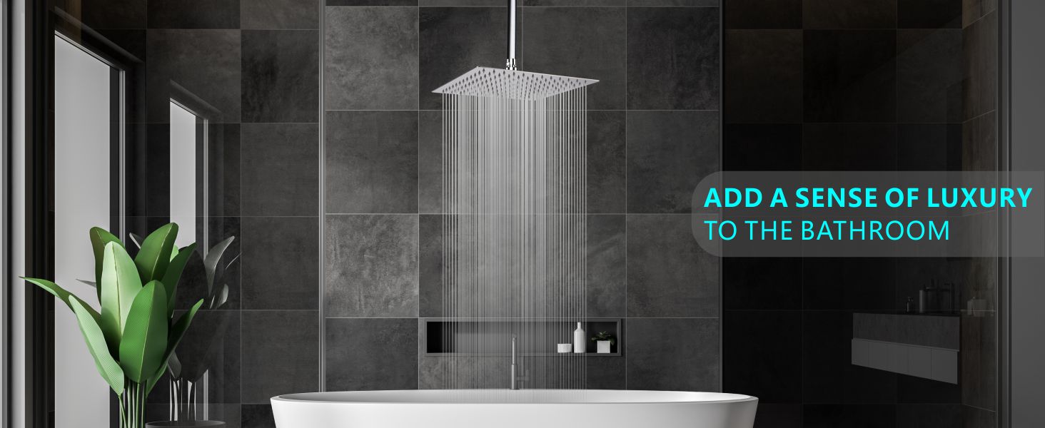 Rain Shower Head Voolan 12'' Large Rainfall Shower Head Made of 304