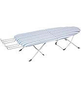 Honey-Can-Do Foldable Tabletop Ironing Board with Iron Rest, Blue Stripe