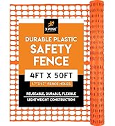 Xpose Safety Orange Safety Privacy Fence - 4' x 50' - Garden Netting, Fencing Screen for Yard, Ou...