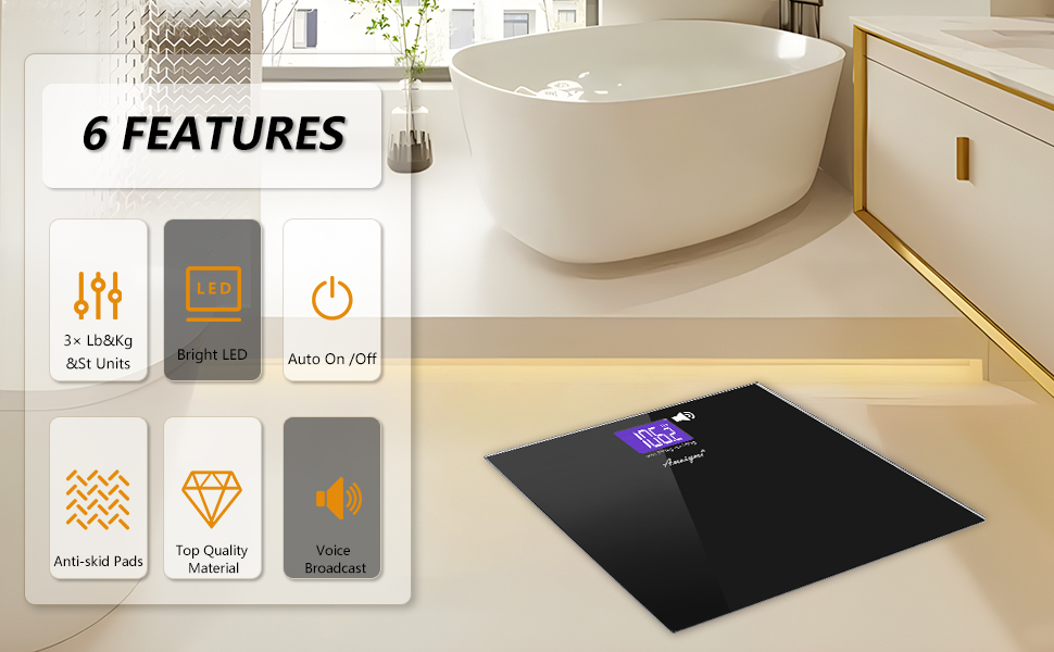 Awaiymi 440 lb Large LCD Screen Talking Scales for Body