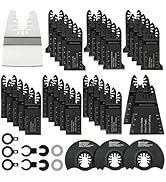 Enventor 45 PCS Oscillating Tool Blade, Wood, Metal, Plastic Cutting Multitool Blade Kit Fit for ...