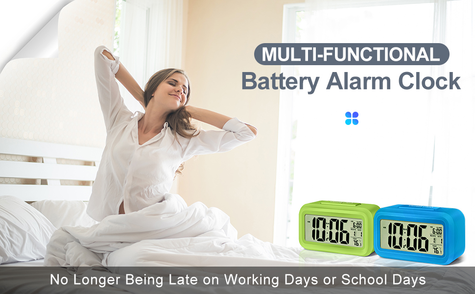 Digital Alarm Clocks Battery Operated, with Smart