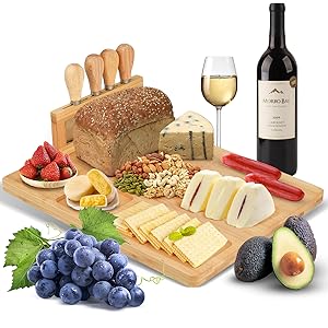 Cheese Platter Board, Cheese Tray, Cheese Cutting Board Set,