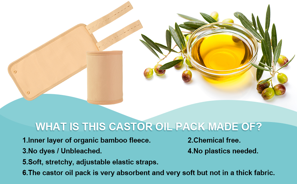 2PCS Castor Oil Pack Castor Oil Pack Wrap Reusable Castor Oil Wrap for Thyroid with