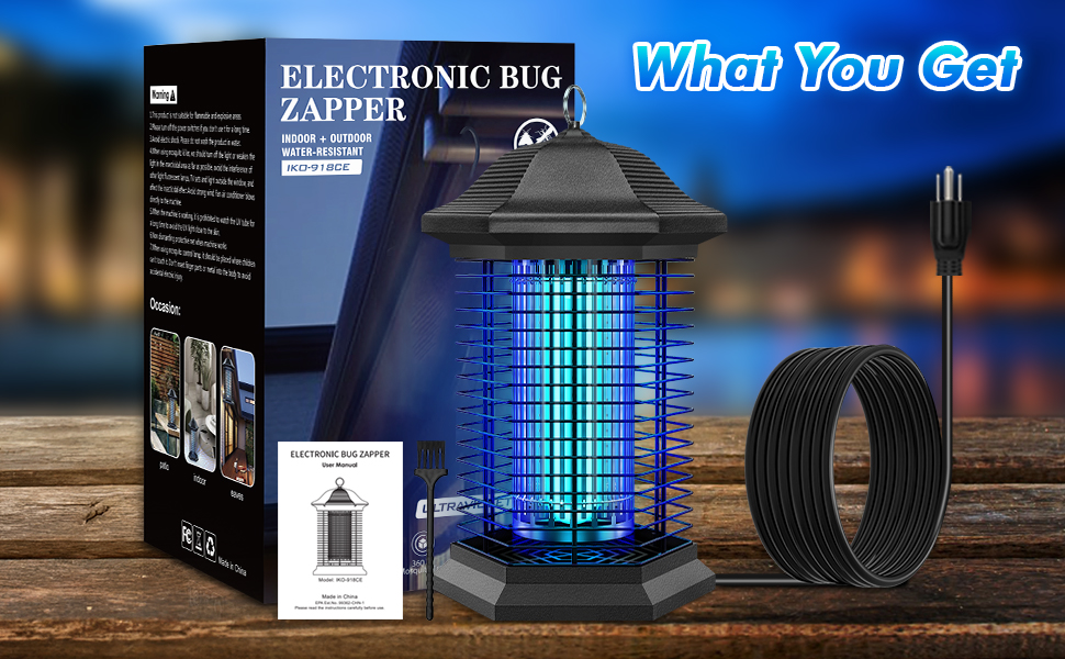 AMUFER Bug Zapper Outdoor, Electric Mosquito Zapper With 20W Power