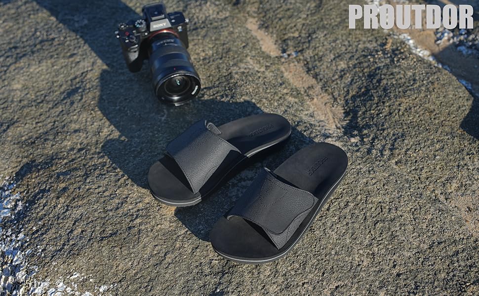 Wide Arch Support Slide Ergonomic Sandals Fully Adjustable Strap Comfort Fit