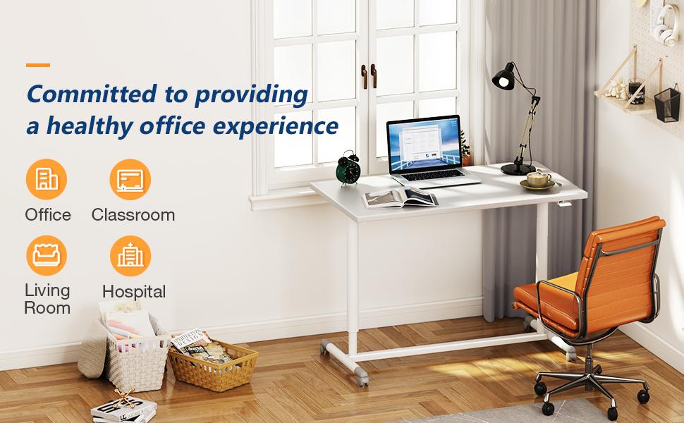ODK Mobile Standing Desk Adjustable Height, 40 x 24 Inches