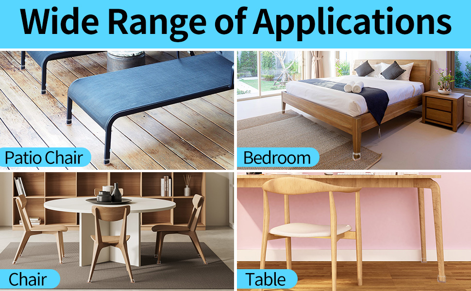 Rectangle Chair Leg Floor Protectors for Hardwood Floors, 24PCS Felt