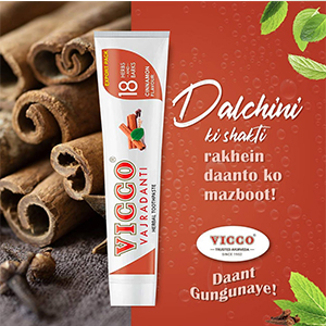 Vicco Vajradanti Herbal Toothpaste 18 Ayurvedic Herbs and Barks with Cinnamon Flavour 