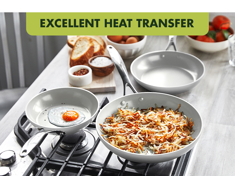 GreenPan, Venice Pro, Healthy Ceramic Nonstick, Cookware, set, stainless steel, induction